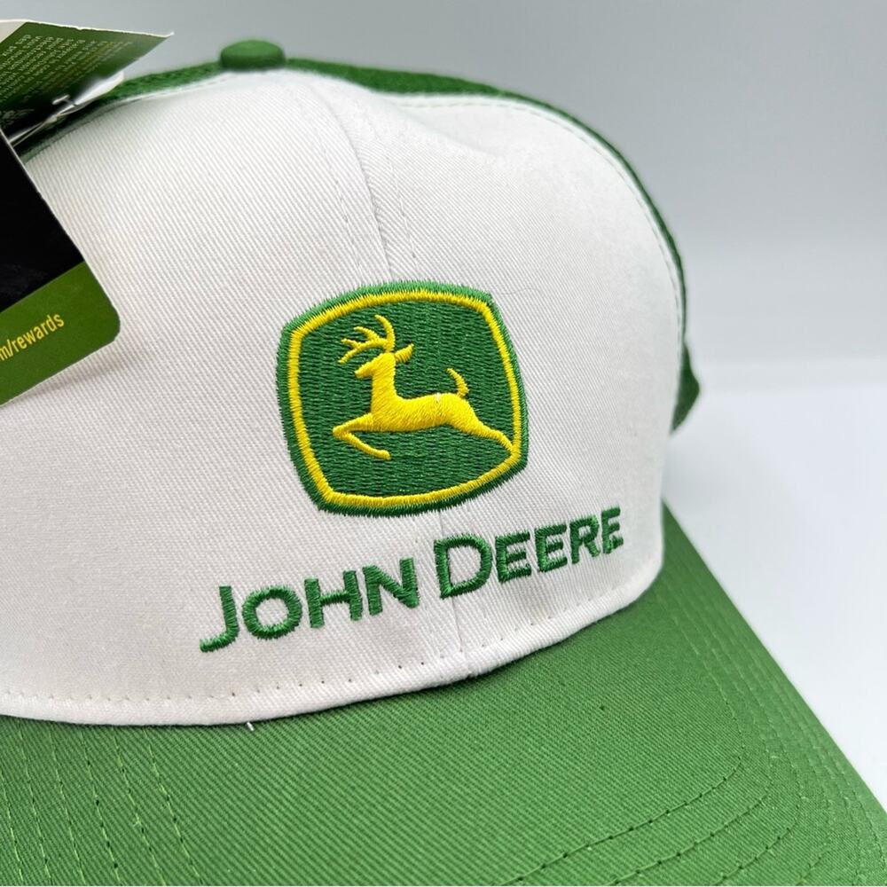 John Deere Moline Green White Mesh Back Baseball Hat Men’s Size 0 - Picture 2 of 5
